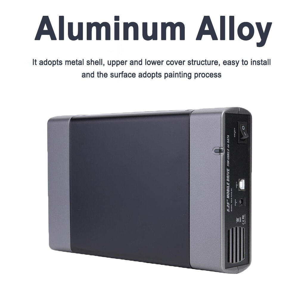 5.25 inch USB 2.0/USB 3.0 SATA External Optical Drive Case Enclosure Box Adapter For Windows XP For Mac PC