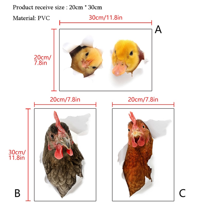 Little duck chick 3D wall sticker for Bathroom cupboard Home decoration Decals personality wallpaper animals toilet Stickers