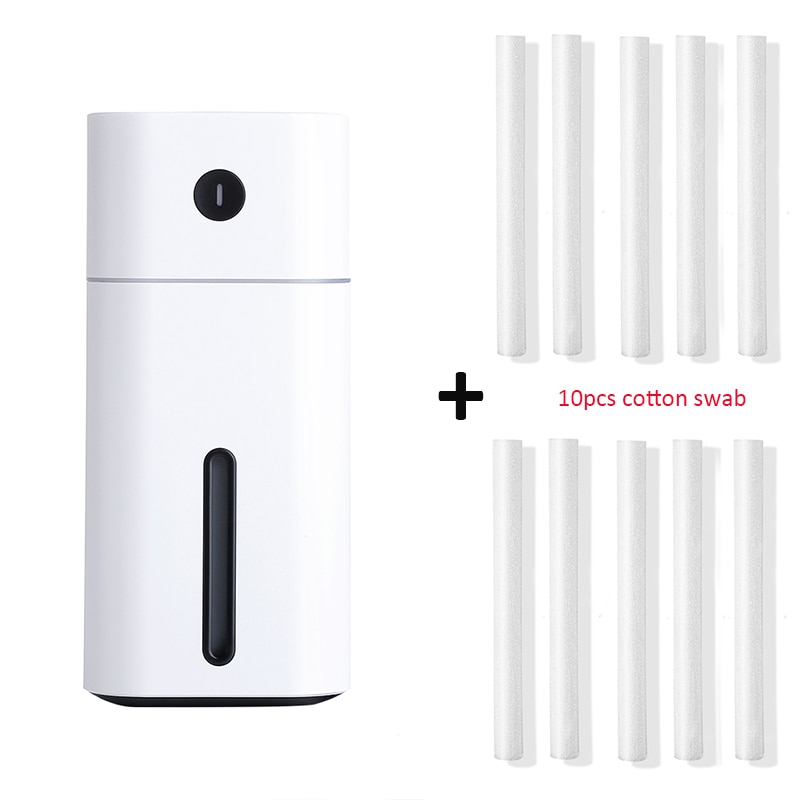 Car Humidifier USB Essential Oil Aroma Diffuser with 7 Color Changing LED Lights for Office Home Ultrasonic Air Humidifier: White and 10 filters