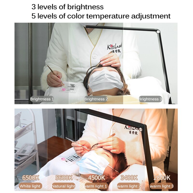 10W Led Clip Lange Arm Bureaulamp Flexibele Eye-Beschermd Lamp Voor Slaapkamer Led Licht 3-Niveau helderheid &amp; 5 Kleur