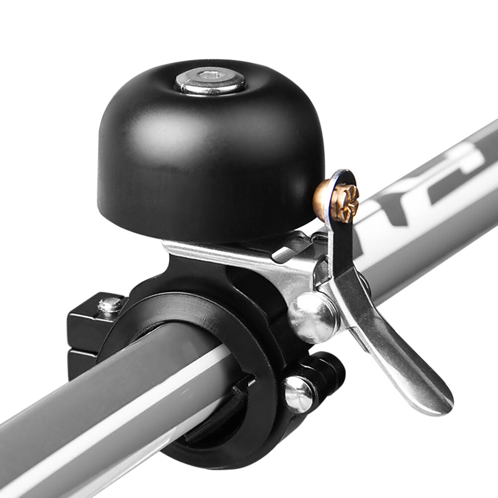 Fietsbel Bike Ring Bell Loud Sound Metal Retro Style Bike Ring Bell Mountain Bike fiets bel for 22mm stuur fietsaccessoires (Color : Black
