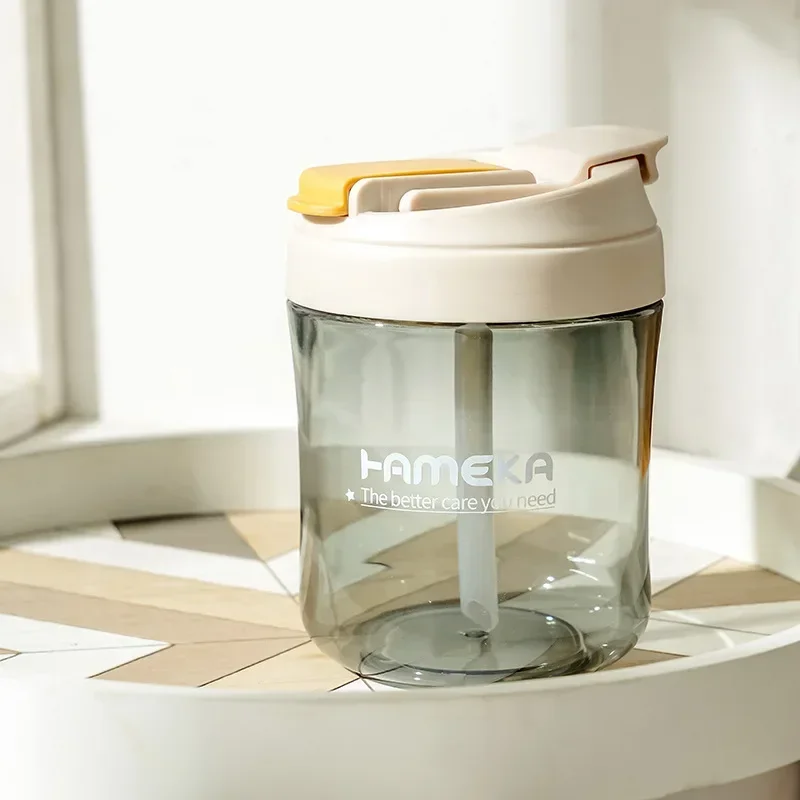 550Ml Creatieve In Stijl Zomer Grote Buik Cup Stro Recht Drinkmond Cup Schattige Mini Girl Plastic Water Cup Cadeau Cup: WHITE