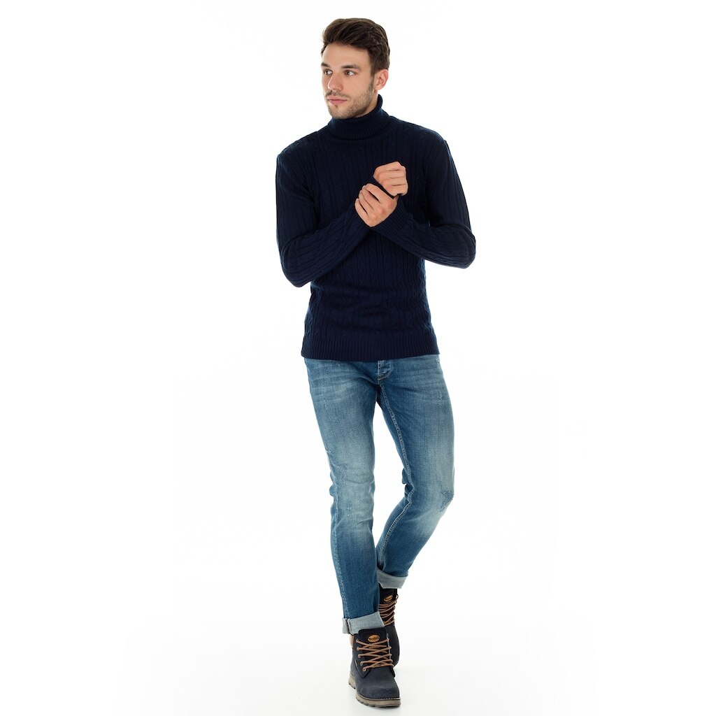 Buratti splot włosów rybak kołnierz szczupły dopasowanie sweter męnarty 554 K900