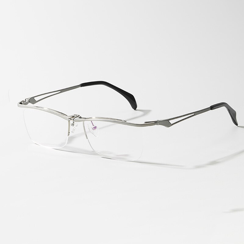Montura de Gafas de titanio puro para hombre y mujer, anteojos ultraligeros Vintage ovalados, graduados, Gafas ópticas de tendencia para Miopía: silver