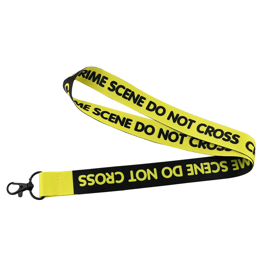 ER1747 Crime Scene Do Not Cross Lanyard Badge ID Lanyards Mobile Phone Rope Key Lanyard Neck Straps Accessories