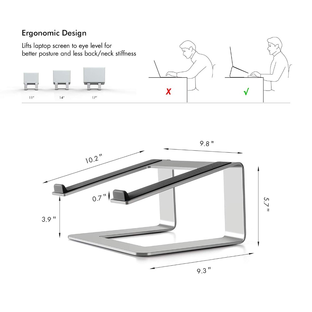 Alle metal bærbar stativ base notebook støtte stativ holder til macbook air pro imac beslag computertilbehør riser bordstigning