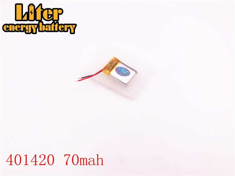 3.7V 70mAh 401420 401520 Lithium Polymer LiPo Rechargeable Battery For Mp3 Mp4 PAD DVD DIY E-book bluetooth Headphone
