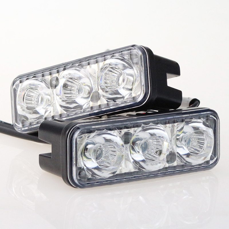 Luz de circulación Diurna LED DRL para motocicletas, 12V, Flash blanco 6000k, luces diurnas de alta potencia para coche, lente de CC con lámparas antiniebla impermeables