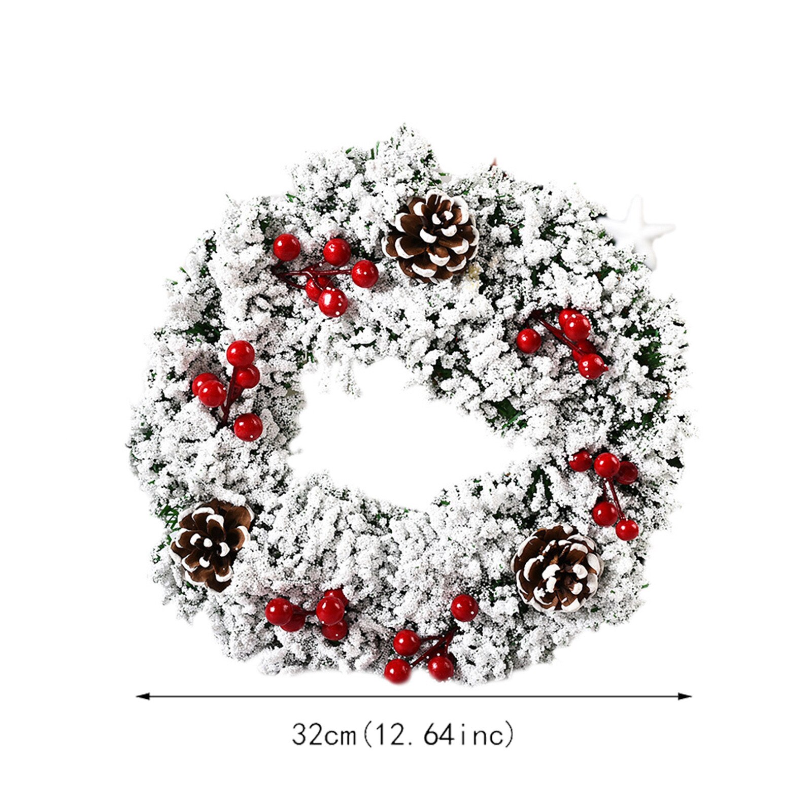 Witte rieten Krans 34 cm voor deurdecoratie of interieur
