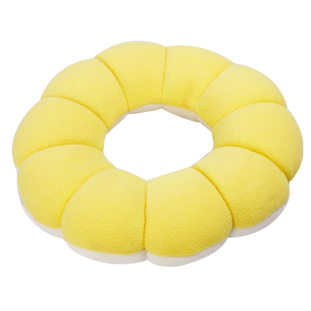 Donut Ring Cervical Neck Pillow Outdoor Sports Car Decoration Travel Twist Flower Shape Pillow: Yellow