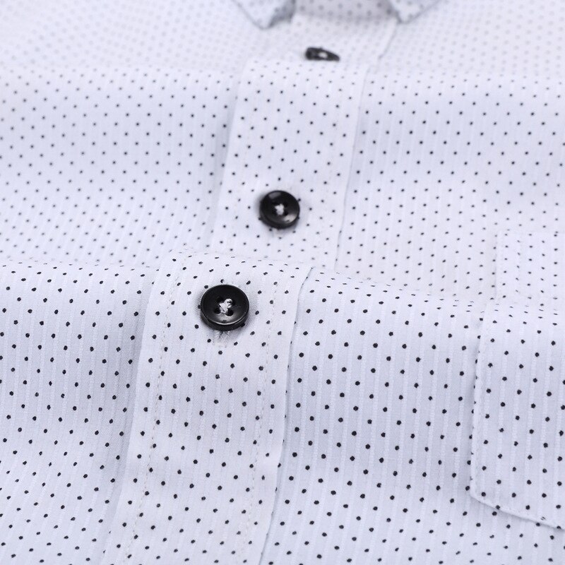 Sommer fete kortermede menn business casual stor størrelse skjorte tynn polkaprikket hvit 8xl 7xl 6xl 5xl 3xl 4xl