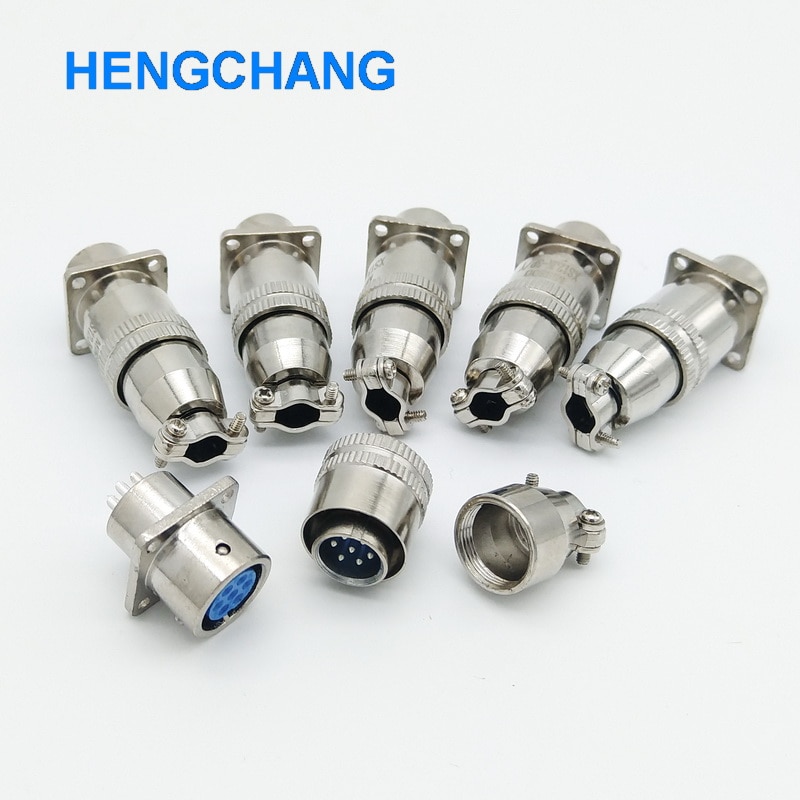 12mm XS12 With flange push pull self-locking fast aviation connector Square mount 1set