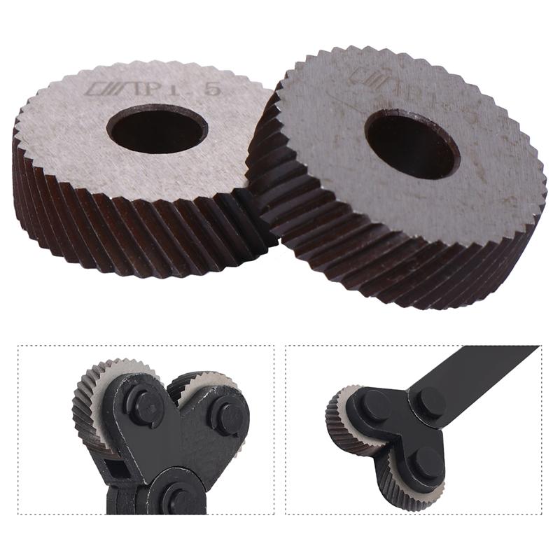 Dual Wheel Knurling Tool Diagonal Wheel Linear Pitch Knurl Set Machine Tools Steel Oblique Rough Knurling Wheel Tool