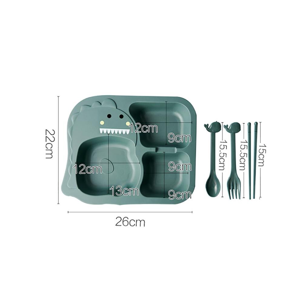 1pc søde tallerkener skåle ske bordservice sæt børn børn baby fodring mad tallerken bakkeholder middagstallerkener med gaffel ske