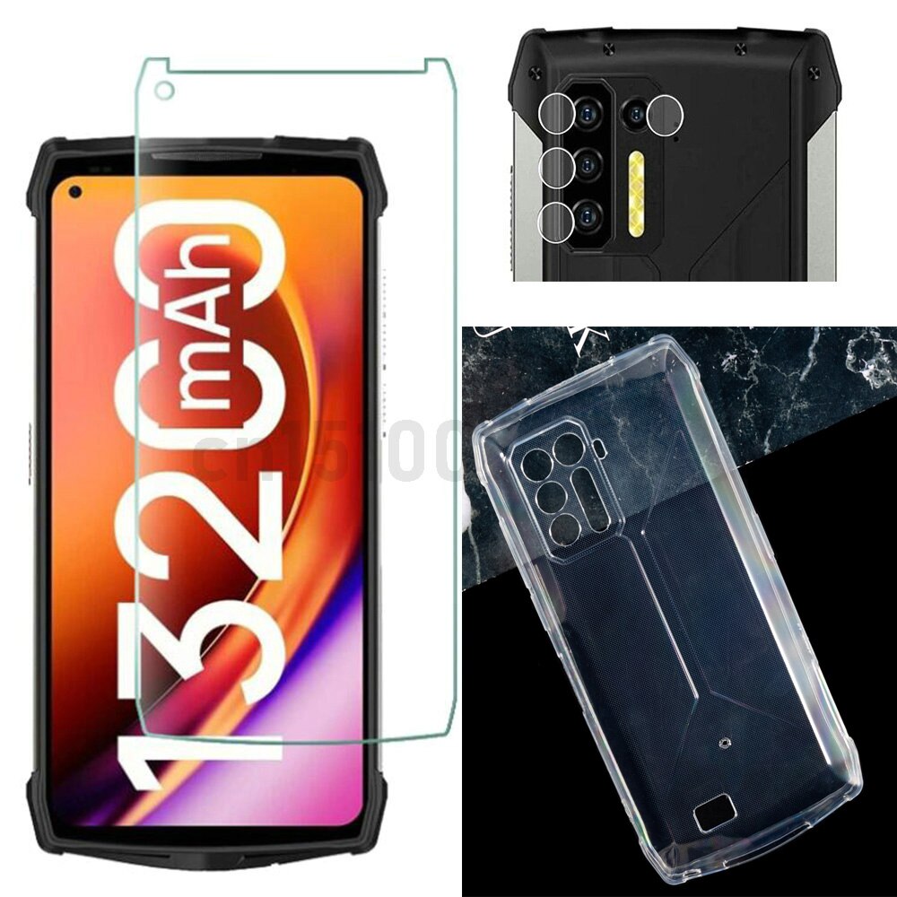 Coque en TPU souple avec caméra en verre trempé 2.5D, protection d'écran pour Power Armor 13 6.81 ", pour Ulefone Power Armor 13: 3 in 1 Clear Case