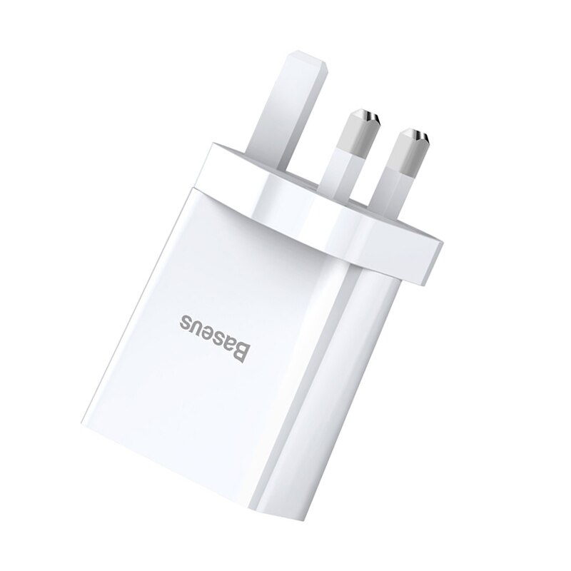 Baseus Mini UK caricabatterie USB ricarica rapida per iPhone 11 Max caricabatterie portatile da parete per telefono cellulare per Huawei Xiaomi Travel EU UK Plug: UK Charger White