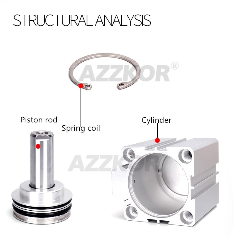 Azzkor SDA-B Pneumatische Dunne-Tpye Air Cilinder Kleine Buitendraad Pneumatisch Gereedschap 25 Boring Naar 5 10 15 20 25 30 35 40 45 50 55 60Mm