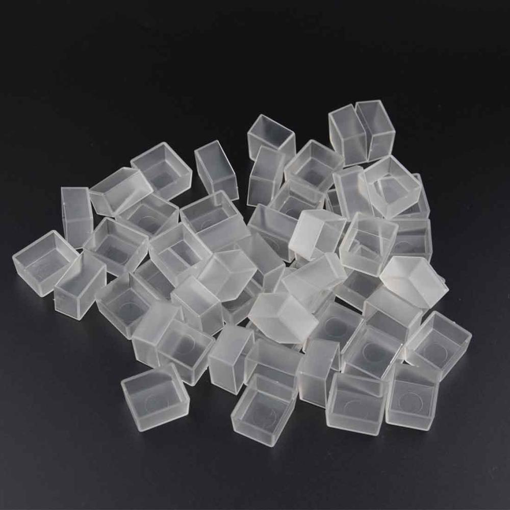 Barteen Pans for Watercolor Palette Pigment Plastic Empty Pans or Art Painting Palette Supplies Transparent Pan and White Pan: bright half pans 50