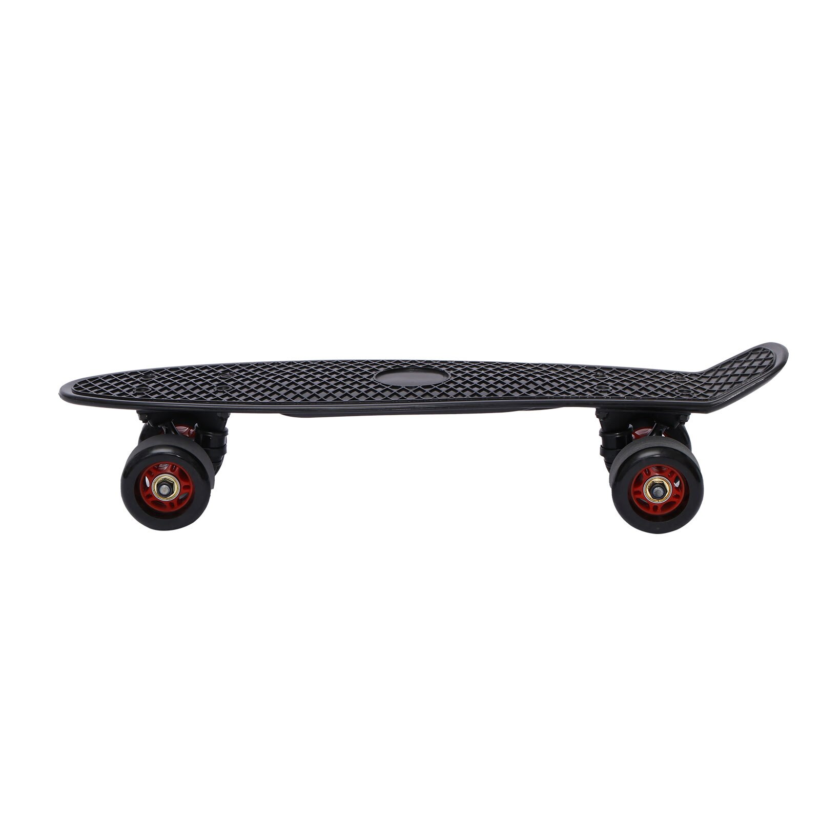 Vis Board Mini Cruiser Skateboard Kinderen Scooter Longboard Skate Boards Retro Board Wiel Truck Lagers Knipperende Grote Wiel: Black Red