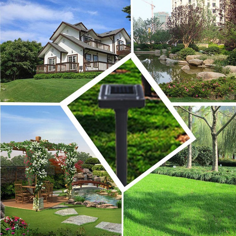 4pcs Ultrasonic Solar Power Mouse Repeller Outdoor Garden Yard Mole Rat Rodent LED Repeller With Solar Energy Panel Outdoor Lamp