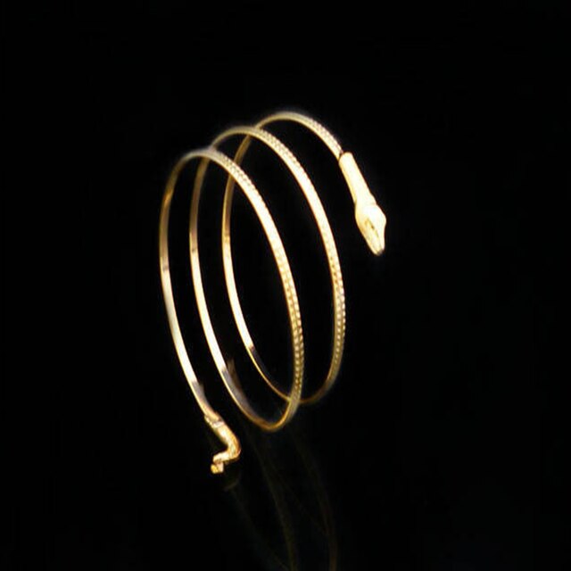 Punk Bracelet Snake Spiral Upper Arm Cuff Bracelet Armlet Armband Bangle Jewelry 2 color: Hot Stamping