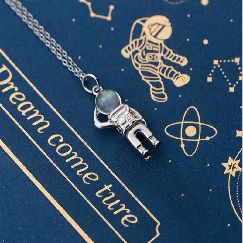 Nowe mody kreatywny astronauta 925 szterling srebro biżuteria słodki temperament popularny łańcuszek robić obojczyka wisiorek naszyjniki H134