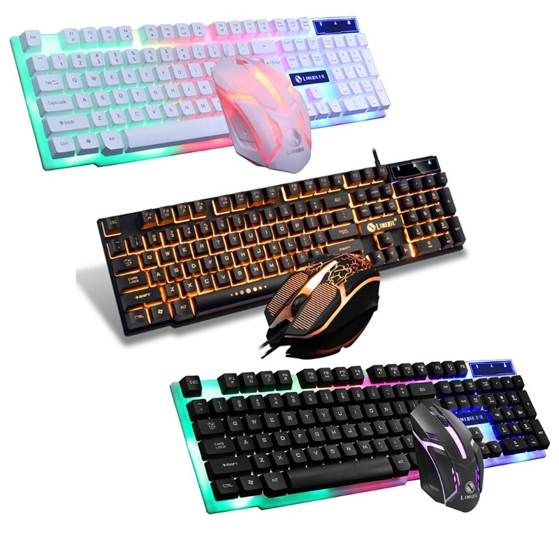 GTX300 USB Wired 104 Keys RGB Backlight Ergonomic Gaming Mouse Keyboard Combos Set