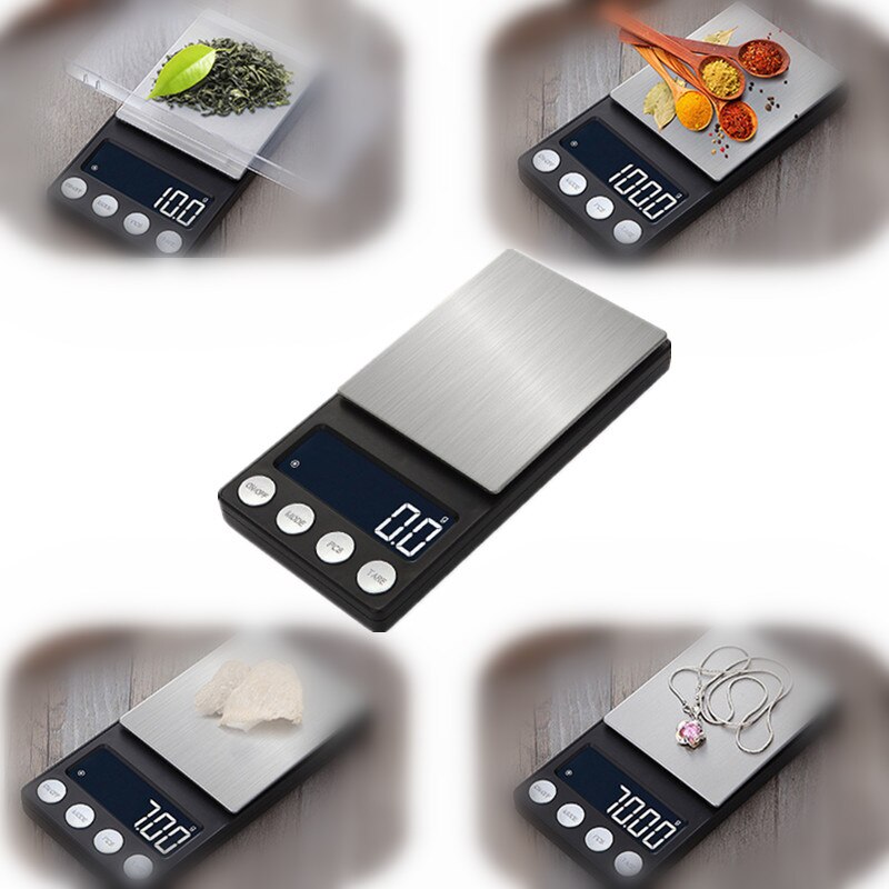 Digital Scale LCD Electronic Kitchen Scale 500g 0.1/500g 0.01/200g 0.01 Food Weigh Portable Weighing Scales 40%off