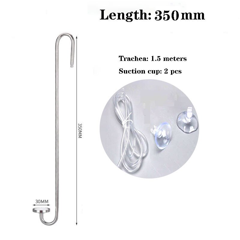 Fish tank CO2 atomizer, aquatic plant growth 304 stainless steel carbon dioxide diffusion system nano atomizer, size 70mm-400mm: 350mm