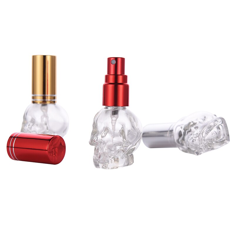 Nbyaïque tête de crâne fendu bouteille vide bouteille en verre parfum en vrac bouteille vide 8ML verre vaporisateur parfum bouteille vide