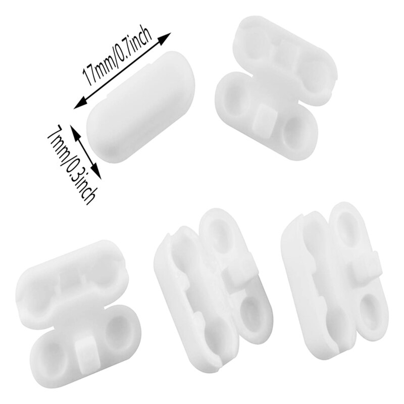 Witte plastic rolgordijn met kralenkettingkoord, 10m verticale romeinse rolgordijnen, reparatie met 20 kogelkettingconnectorclips