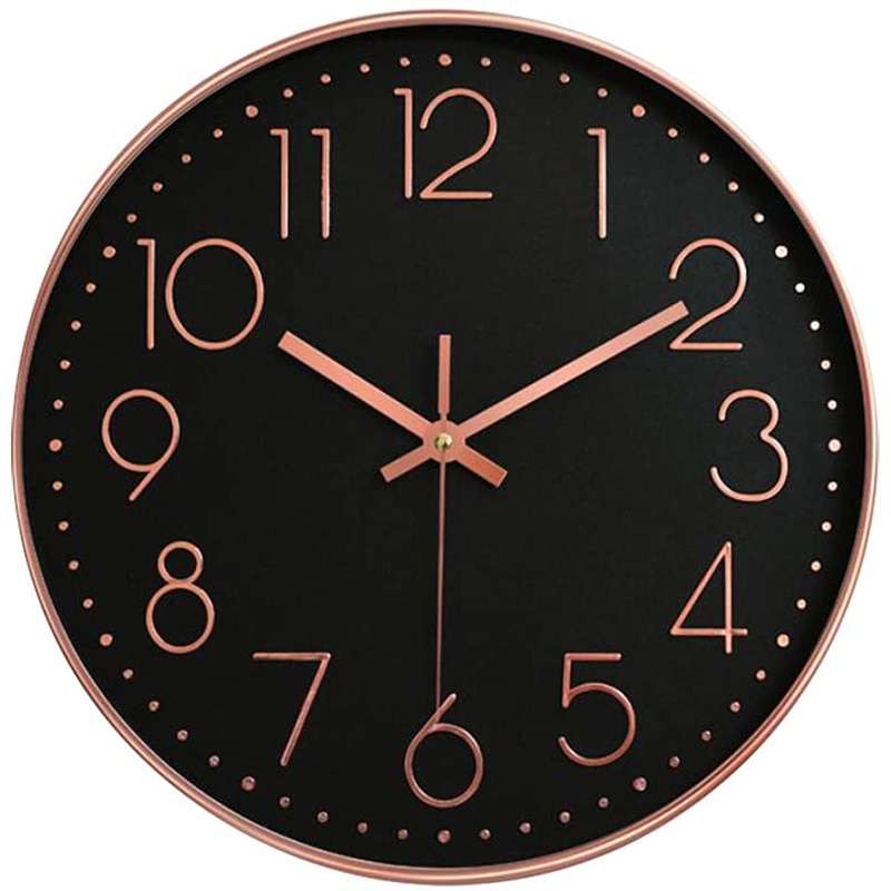 Large Digital Wall Clock for Living Room/Bedroom Decor Round Modern Atomic Mute Wall Clock 12Inch: Default Title