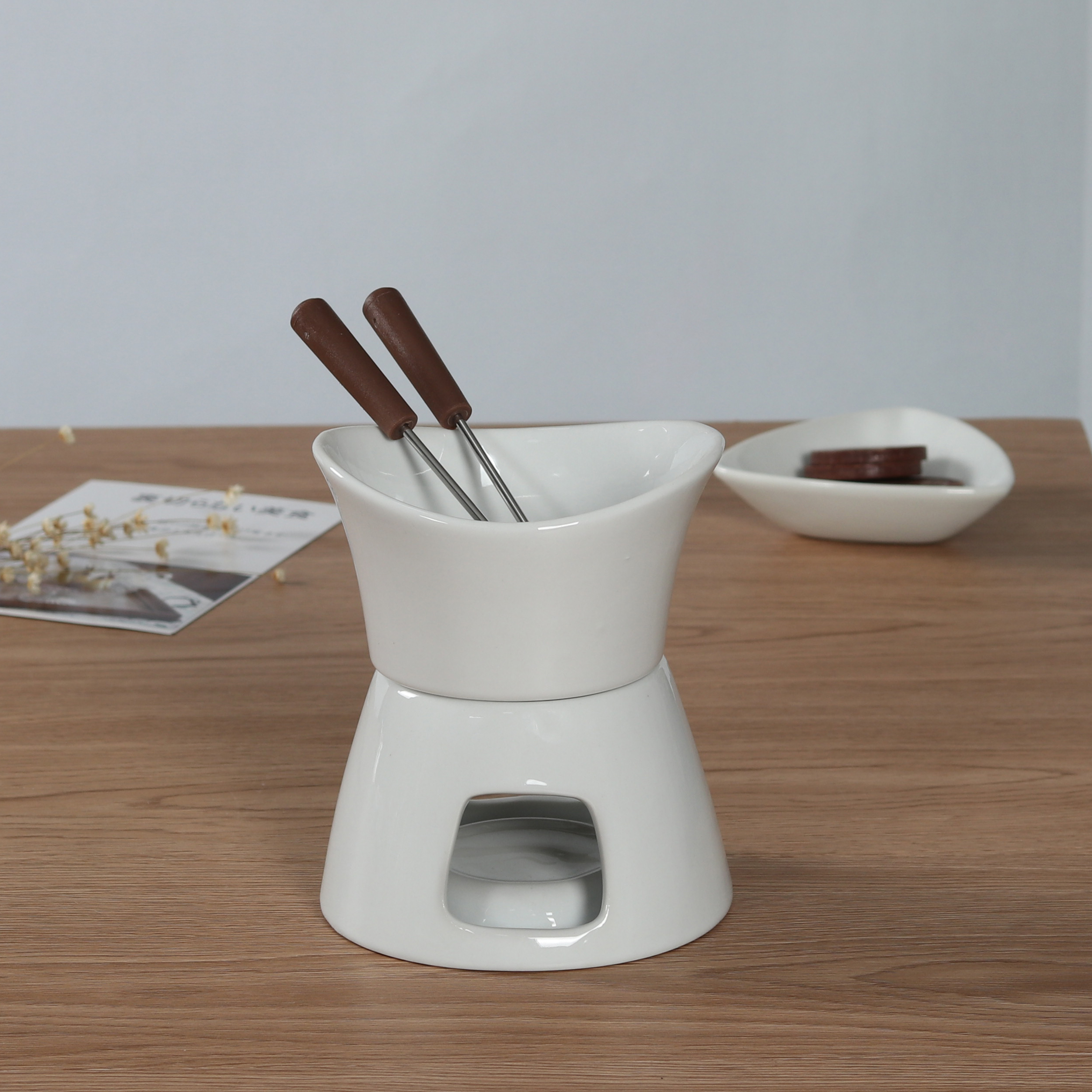 Keramik Fondue-einstellen für schokolade und käse schmelzen, Fondue topf und brenner