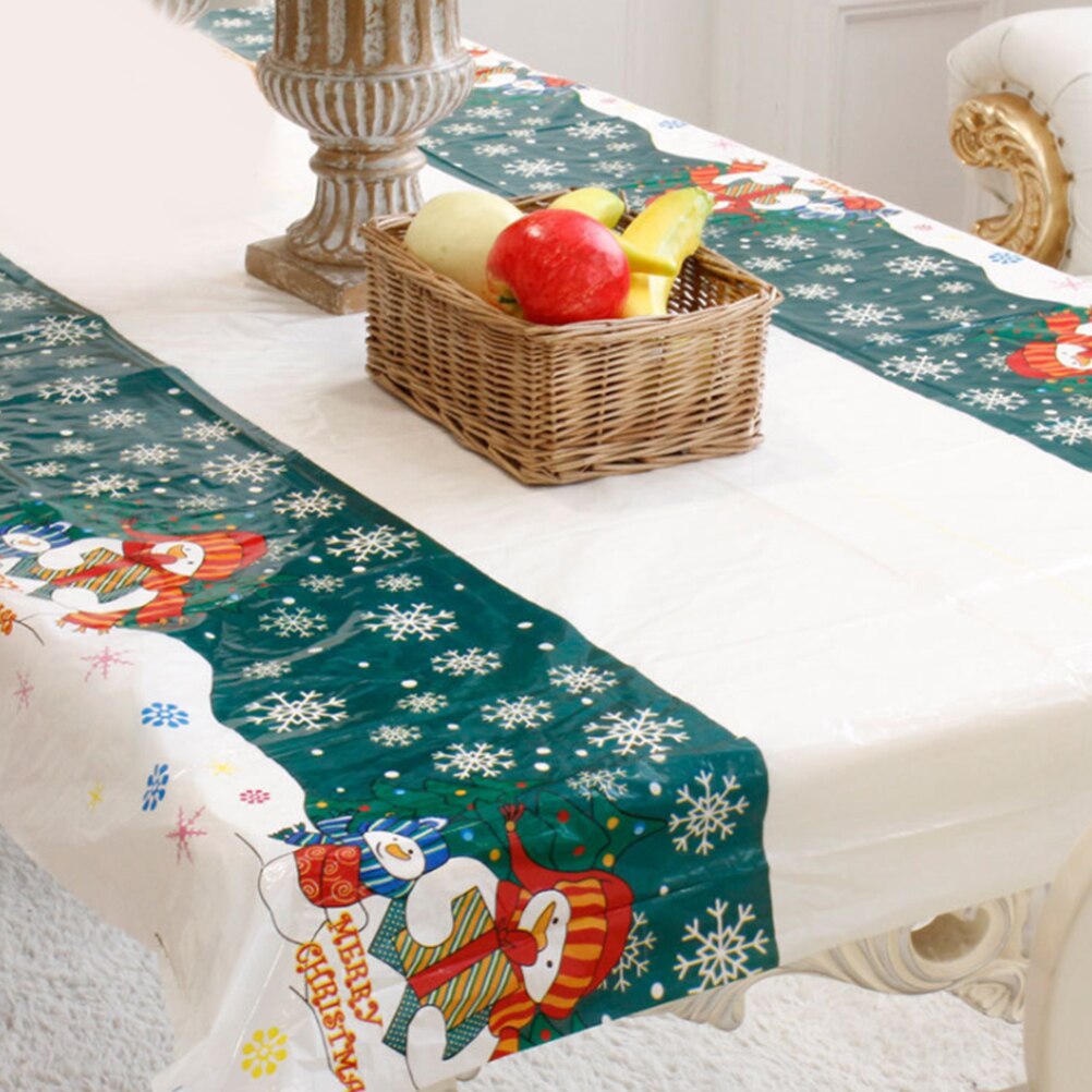 År jul engangs pvc duge køkken spisestue dekorationer borddækker juledekorationerkaffe borddækning: C