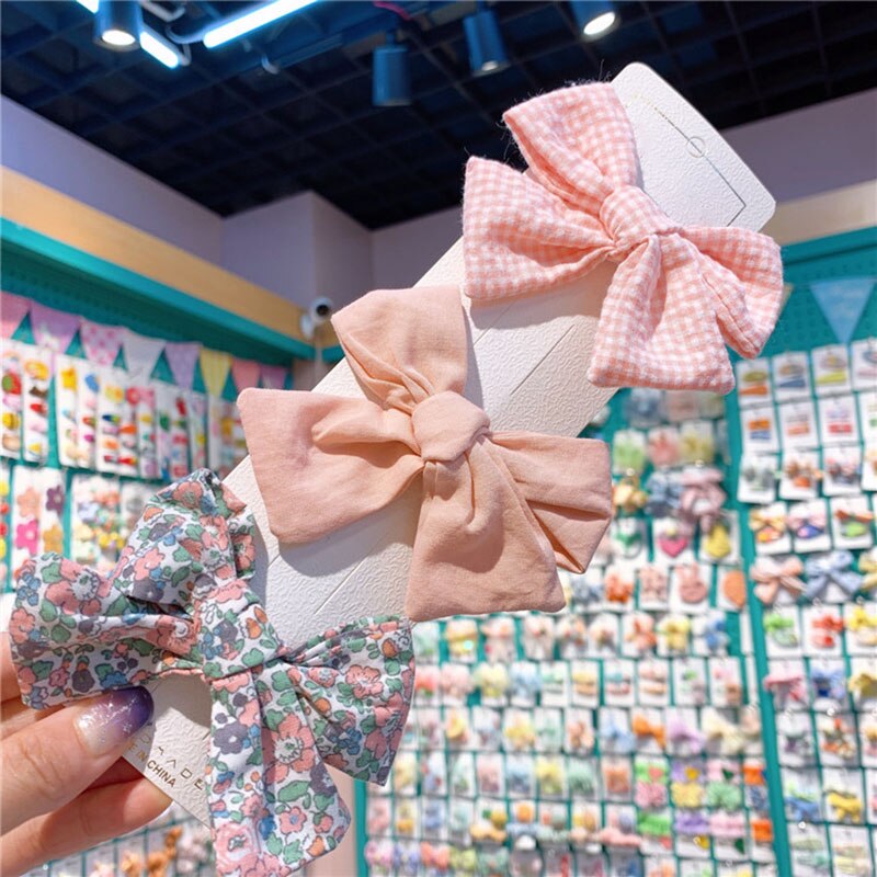 3 Pçs/set Flor Bowknot Bebê Meninas Grampos de Cabelo Barrettes Hairpin Arcos Bonito Das Crianças Dos Miúdos Acessórios Para o Cabelo Do Bebê: pink