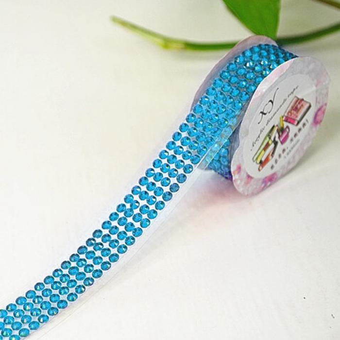 Kristal kleurrijke acryl zelfklevende strass steentjes sticker tape knutsel glitter edelsteen diy stickers voor scrapbooking kunst decoratie: Blauw