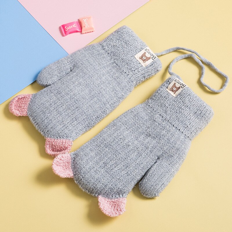 Handschuh samt warme stricken baby handschuhe mädchen jungen winter kinder kleinkind cartoon handschuhe Erdbeere ananas muster günstige