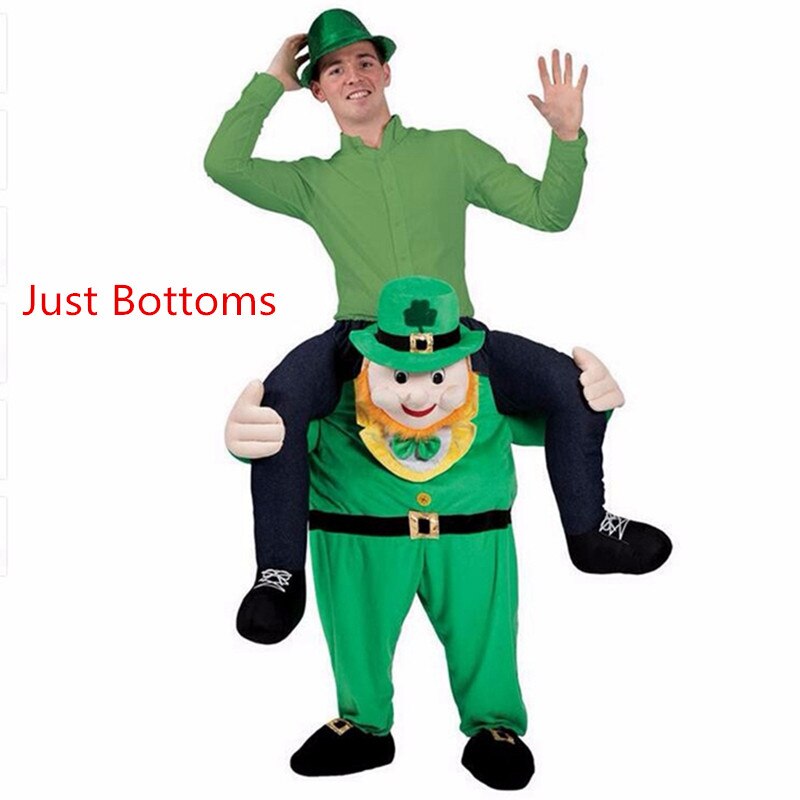Funny Santa Claus Costume Ride on Me Animal Pants Carry Back Fancy Up Party Costume Christmas Festival Clothes: Green man