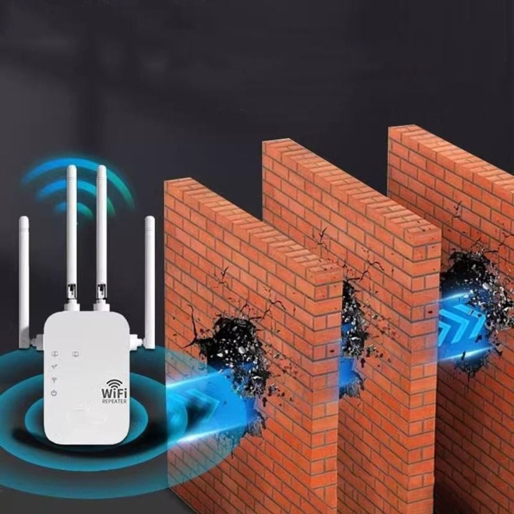 Durable 4 Antennas WiFi Repeater High Speed Dual Band WiFi Extender Stable Heat Dissipation WiFi Booster Entertainment