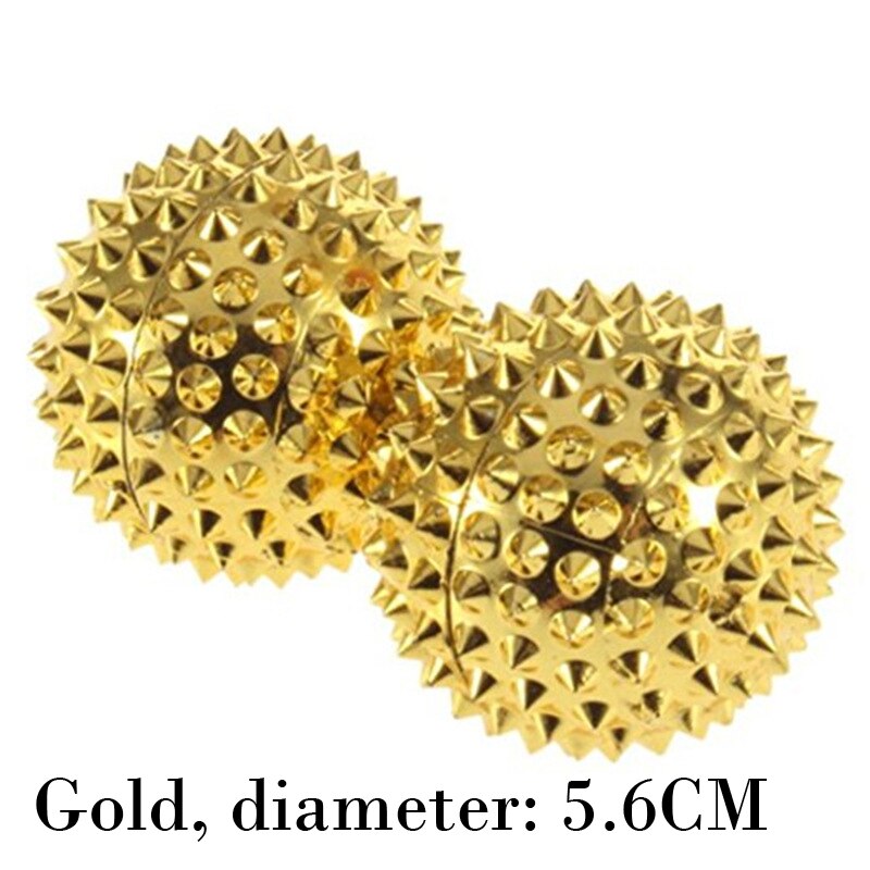 Boule de massage magnétique pour les mains, 2 pièces/lot, , soins de santé: Gold diameter 5.6cm