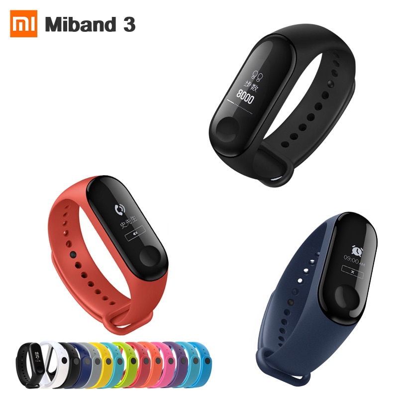 Originale Xiaomi Mi banda 3 Monitor di Frequenza Cardiaca di Bluetooth 4.2 Xaomi di Sport Intelligente Braccialetto OLED Miband 3 Smartband