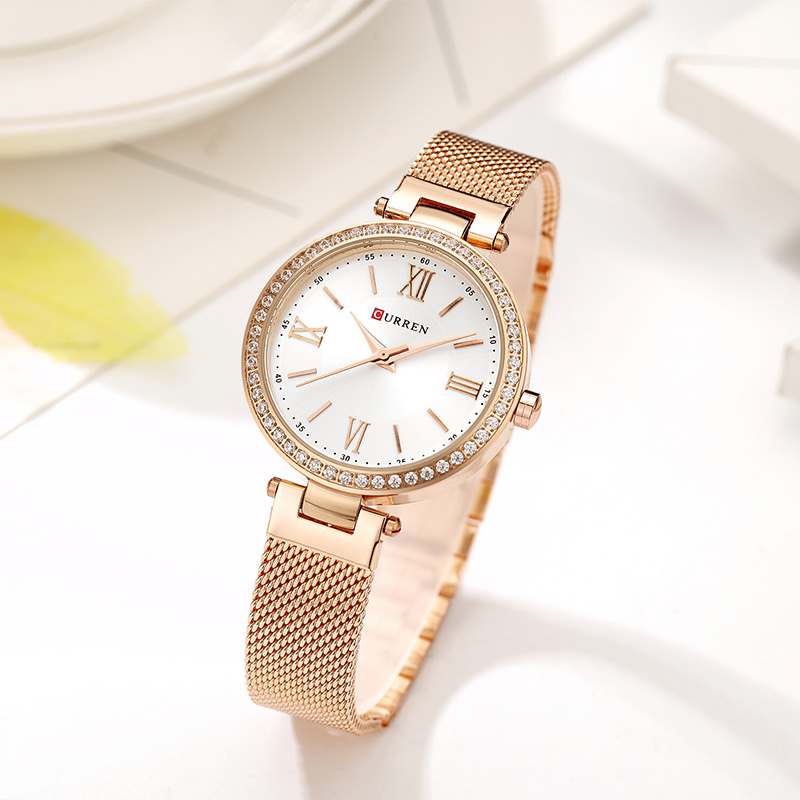 Curren roségouden horloge dameshorloges dameshorloges roestvrij staal dameshorloges armbandhorloges vrouwelijke relogio feminino montre femme 9011