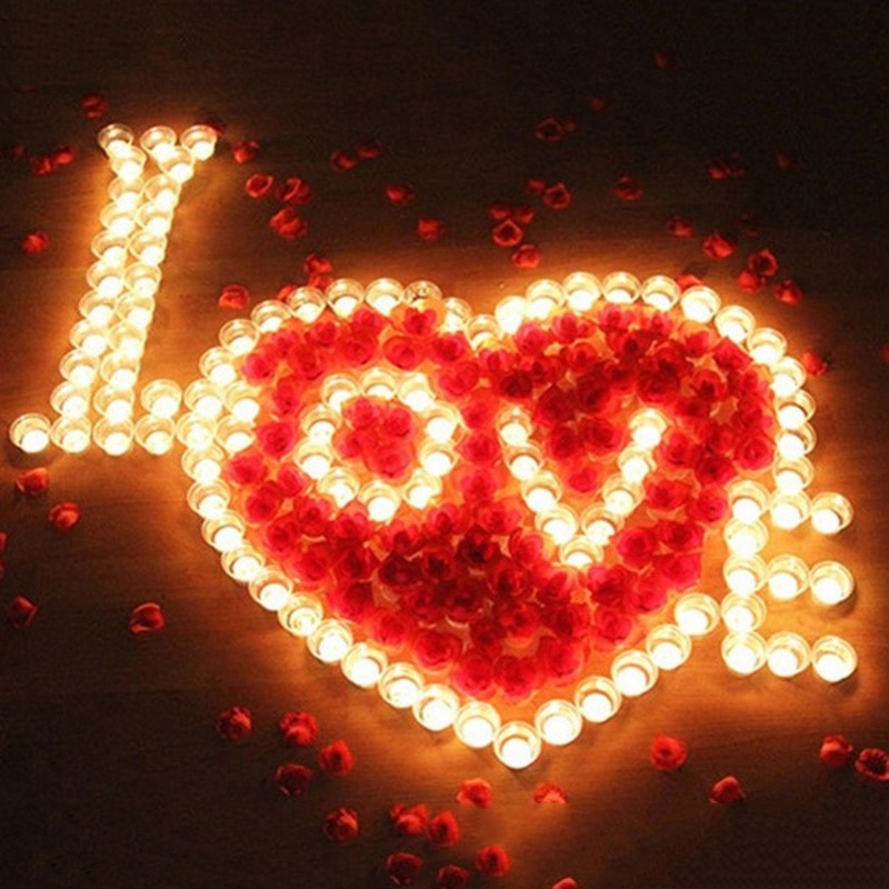 1pcs Flameless Amber Candles Electronic Led Candle Light / Yellow Led Tea Lights / Romantic Home Love Decoration Candle Wax