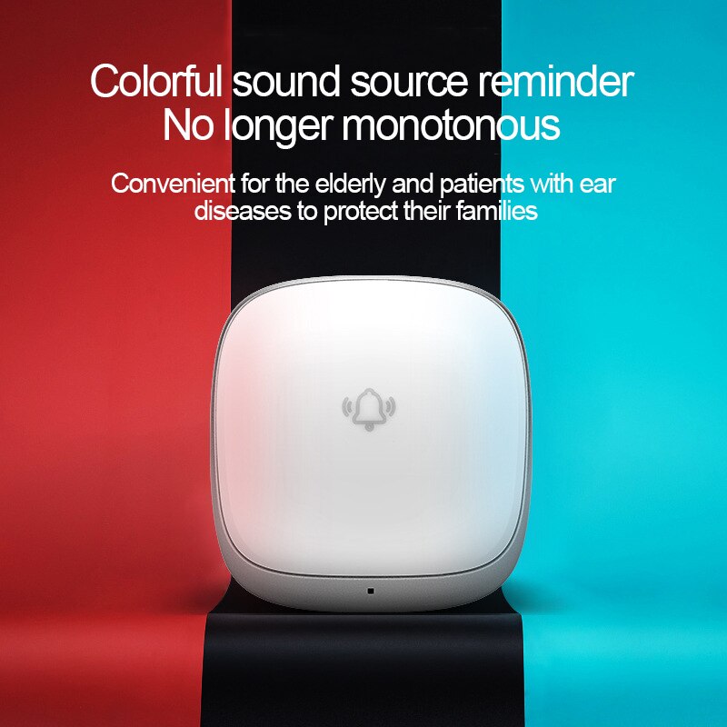 Self-powered Waterproof Wireless Doorbell Smart Home Office Front and Rear Doorbell Buttons with Music Flashing Receiver