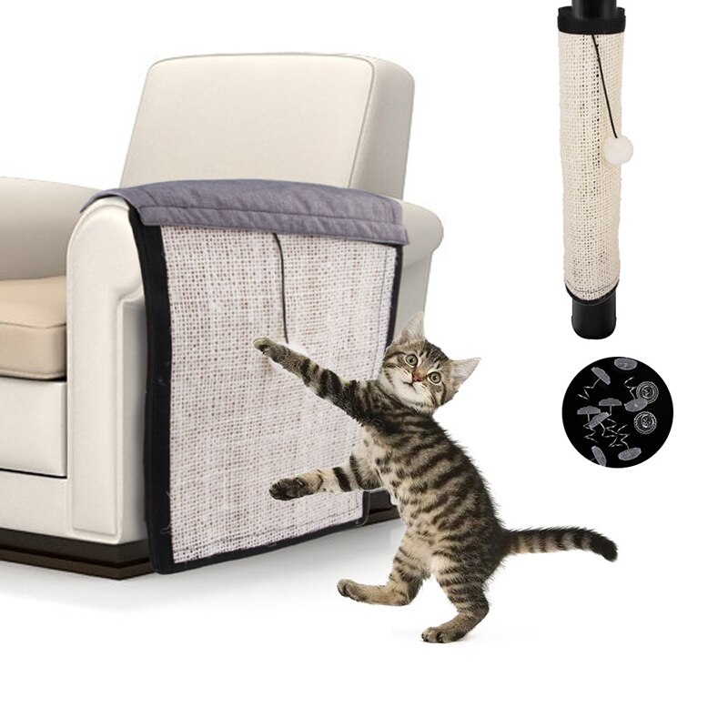 Pet Furniture for Cats Scratch Board Natural Sisal Protecting Furniture Chair Protector Pad Cotton Cat Toy Sofa Scratching Post