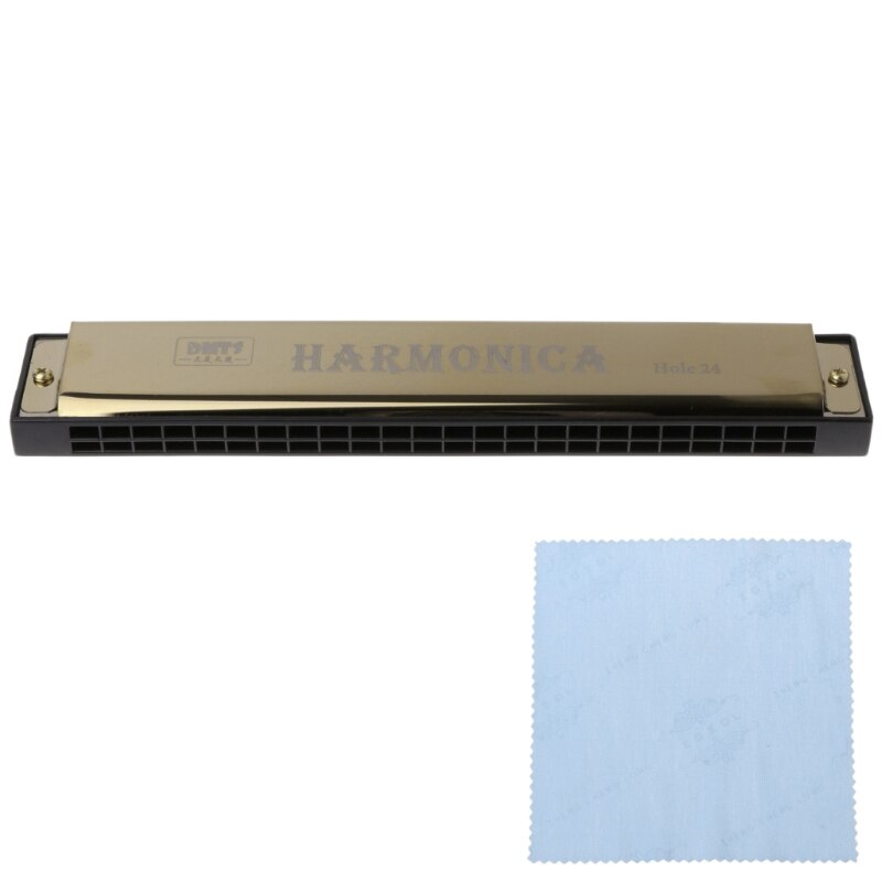 Professionele 24 Hole Harmonica Sleutel Van C Mond Metalen Orgel Voor Beginners: Goud