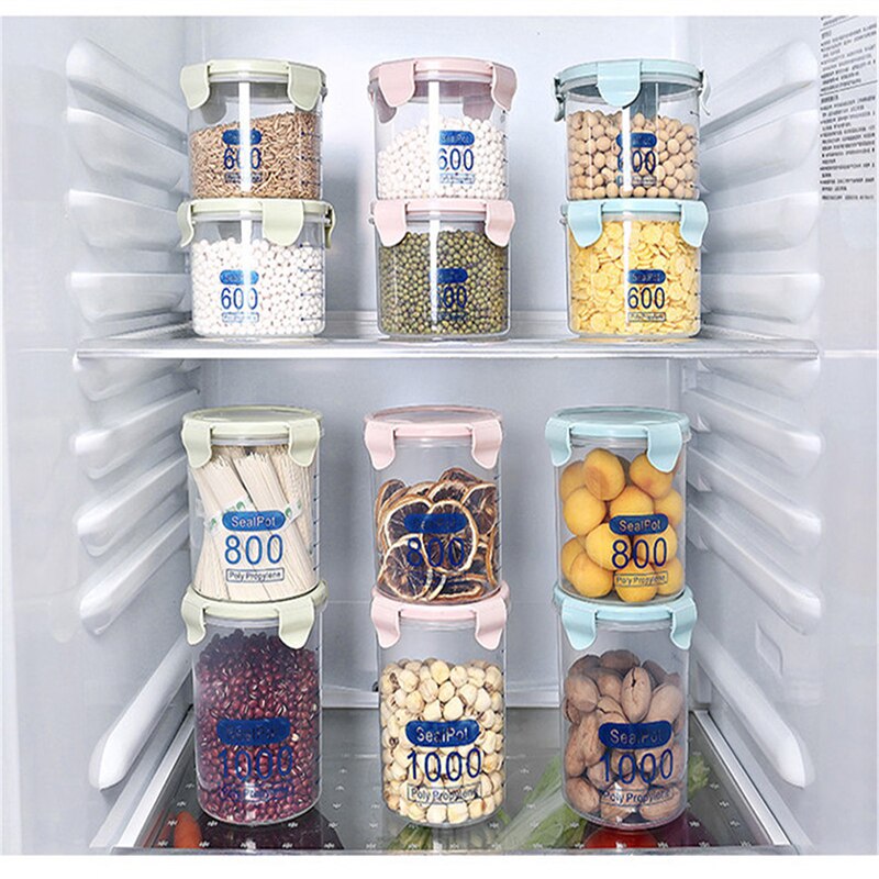 Kitchen Plastic Sealed Jar Storage Box Transparent Food Can Keep Fresh Fresh Transparent Container Can
