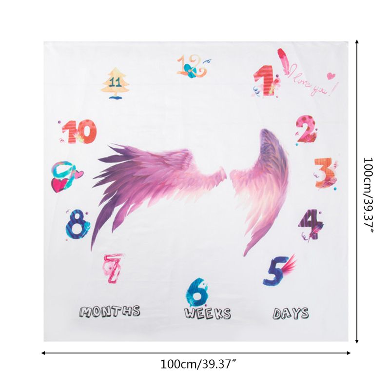 Baby Milestone Deken Pasgeboren Foto Achtergrond Doek Zuigelingen Fotografie Props R2JF: colorful wing