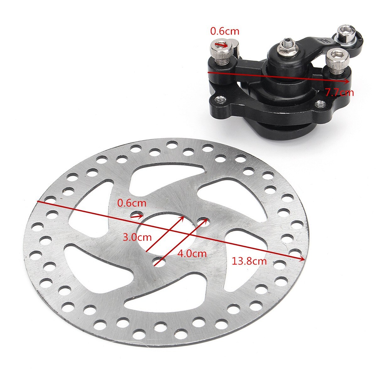Gas Mini Dirt Bike Rear Disc Brake Caliper Kit 140mm Rotors Electric Scooter ATV
