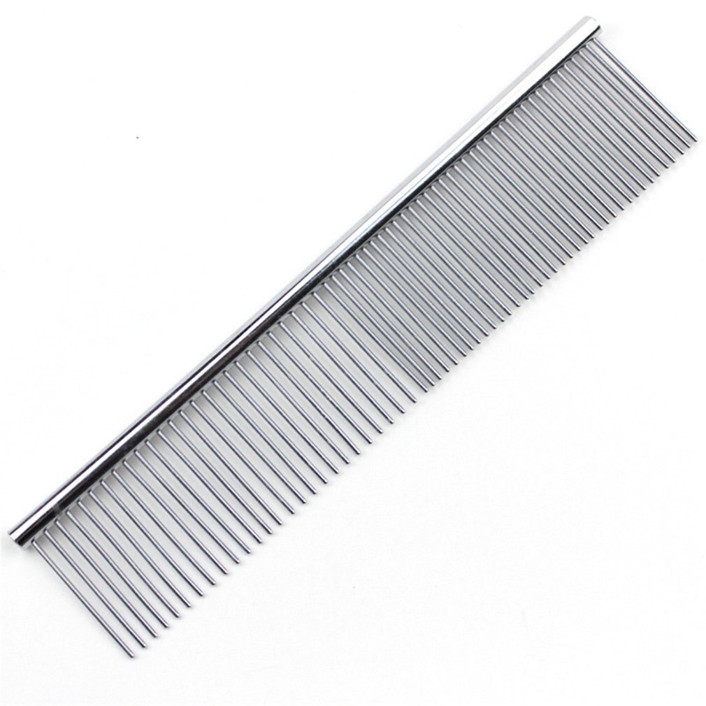 Pet comb Stainless steel beauty comb Row comb Combining Shumi combined knot comb Dog straight row steel comb
